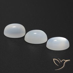 Pedras preciosas de Pedra da Lua branco translúcido natural de 5.51 ct, oval, Translúcido