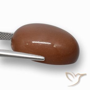 Pedra da Lua Canela Marrom Natural 24.38ct, oval, Opaco