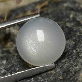 Pedra da lua branco natural 2,30ct, corte redondo, translúcido
