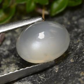 Pedra da lua branco natural 1,58ct, corte oval, translúcido