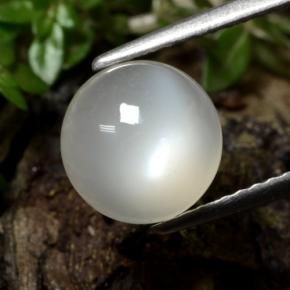 Pedra da lua branco natural 2,39ct, corte redondo, translúcido