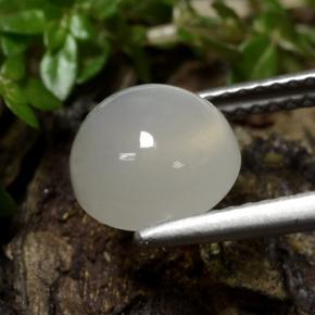 Pedra da lua branco natural 2,39ct, corte redondo, translúcido