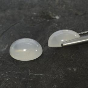 Pedras preciosas de pedra da lua branco natural de 2,79 ct, corte oval, translúcido