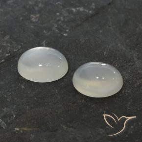 Pedras preciosas de pedra da lua branco natural de 2,86 ct, corte oval, translúcido