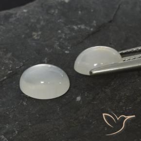 Pedras preciosas de pedra da lua branco natural de 2,86 ct, corte oval, translúcido