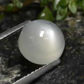 Pedra da lua branco natural 2,60ct, corte redondo, translúcido