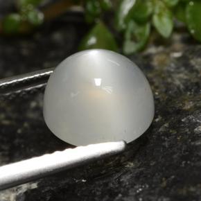 Pedra da lua branco natural 2,60ct, corte redondo, translúcido