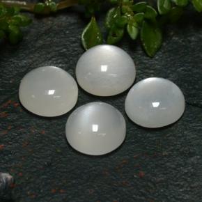 Pedras preciosas de pedra da lua branco natural de 8,05 ct, corte redondo, translúcido
