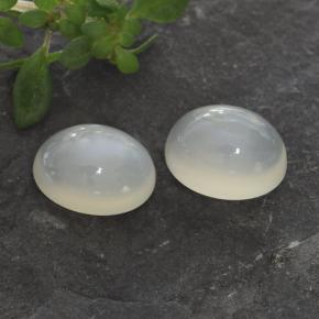 Pedras preciosas de pedra da lua branco natural de 3,14 ct, corte oval, translúcido