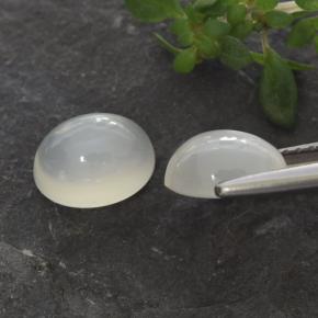 Pedras preciosas de pedra da lua branco natural de 3,14 ct, corte oval, translúcido