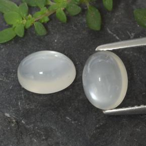 Pedras preciosas de pedra da lua branco natural de 3,19 ct, corte oval, translúcido