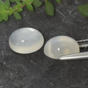 Pedras preciosas de pedra da lua branco natural de 3,19 ct, corte oval, translúcido