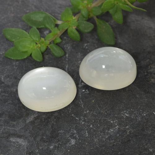 Pedras preciosas de pedra da lua branco natural de 3,32 ct, corte oval, translúcido