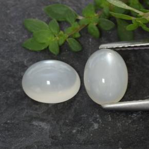 Pedras preciosas de pedra da lua branco natural de 2,71 ct, corte oval, translúcido