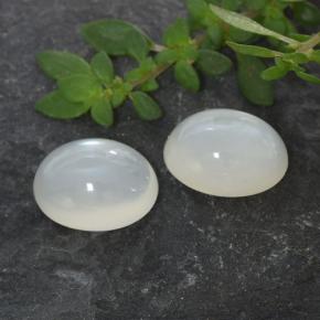 Pedras preciosas de pedra da lua branco natural de 2,71 ct, corte oval, translúcido