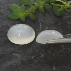 Pedras preciosas de pedra da lua branco natural de 2,71 ct, corte oval, translúcido