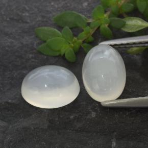 Pedras preciosas de pedra da lua branco natural de 3,16 ct, corte oval, translúcido