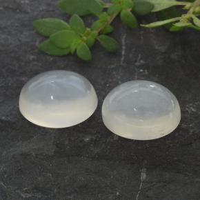 Pedras preciosas de pedra da lua branco natural de 3,16 ct, corte oval, translúcido