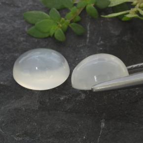 Pedras preciosas de pedra da lua branco natural de 3,16 ct, corte oval, translúcido
