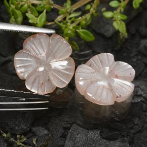 Pedras preciosas de pedra da lua marrom natural de 4,98 ct, corte flor, translúcido