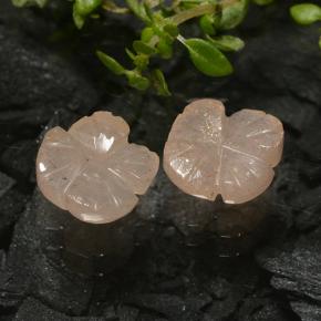 Pedras preciosas de pedra da lua marrom natural de 2,08 ct, corte flor, translúcido