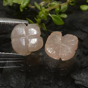 Pedras preciosas de pedra da lua marrom natural de 2,08 ct, corte flor, translúcido