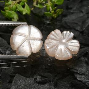 Pedras preciosas de pedra da lua marrom natural de 3,50 ct, corte flor, translúcido