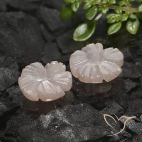 Pedras preciosas de Pedra da Lua Marrom Caramelo Claro natural de 4.41 ct, Flor cortada, Translúcido