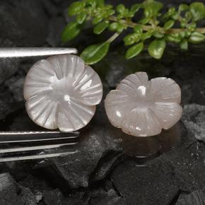 Pedras preciosas de pedra da lua marrom natural de 6,57 ct, corte flor, translúcido