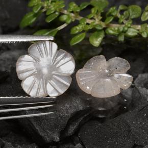 Pedras preciosas de pedra da lua marrom natural de 2,72 ct, corte flor, translúcido