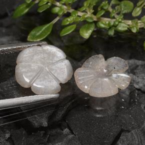 Pedras preciosas de pedra da lua marrom natural de 2,72 ct, corte flor, translúcido