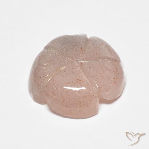 Pedra da Lua Rosa salmão Natural 4.47ct, Flor cortada, Translúcido