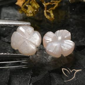Pedras preciosas de Pedra da Lua Marrom Caramelo Claro natural de 2.32 ct, Flor cortada, Translúcido