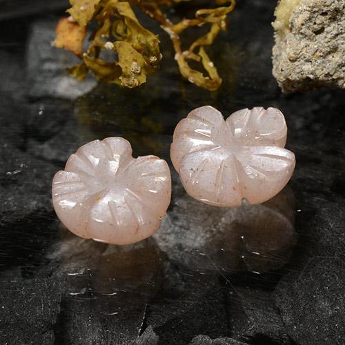Pedras preciosas de pedra da lua marrom natural de 2,79 ct, corte flor, translúcido