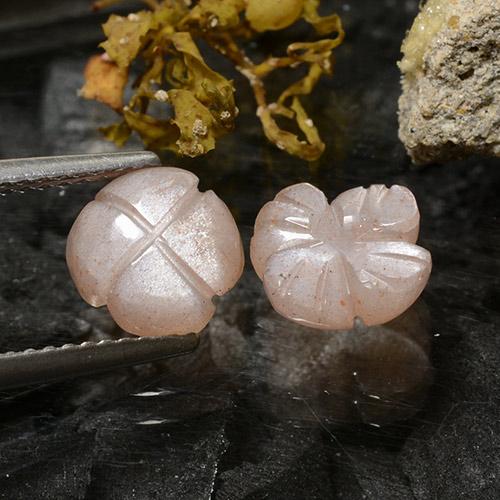 Pedras preciosas de pedra da lua marrom natural de 2,79 ct, corte flor, translúcido