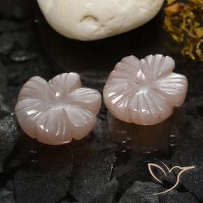 Pedras preciosas de Pedra da Lua Marrom Tawny Claro natural de 7.98 ct, Flor cortada, Translúcido