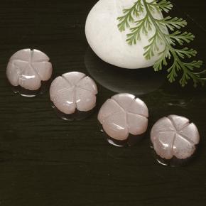 Pedras preciosas de pedra da lua rosa natural de 17,30 ct, corte flor, translúcido