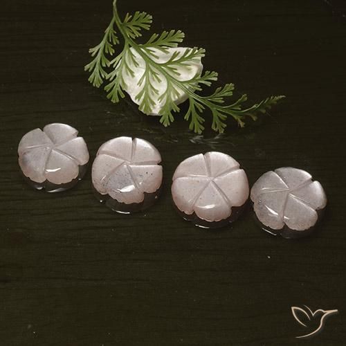 Pedras preciosas de Pedra da Lua Rosa bem claro natural de 10.10 ct, Flor cortada, Translúcido