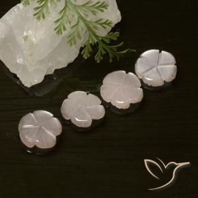 Pedras preciosas de Pedra da Lua Rosa bem claro natural de 5.66 ct, Flor cortada, Translúcido