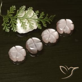 Pedras preciosas de Pedra da Lua Rosa bem claro natural de 8.18 ct, Flor cortada, Translúcido