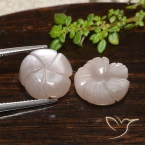 Pedras preciosas de Pedra da Lua Castanho muito claro natural de 11.84 ct, Flor cortada, Translúcido