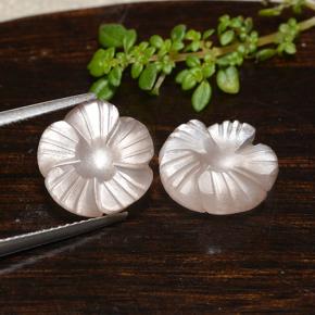 Pedras preciosas de pedra da lua marrom natural de 9,95 ct, corte flor, translúcido