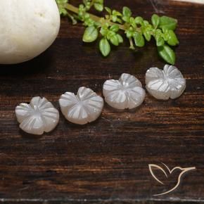Pedras preciosas de Pedra da Lua Marrom Caramelo Claro natural de 3.99 ct, Flor cortada, Translúcido