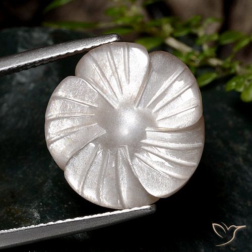 Pedra da lua marrom de 9,33 quilates, 15,7 x 15,3 mm esculpida na Índia, Photo A