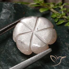 Pedra da Lua Castanho muito claro Natural 5.24ct, Flor cortada, Translúcido