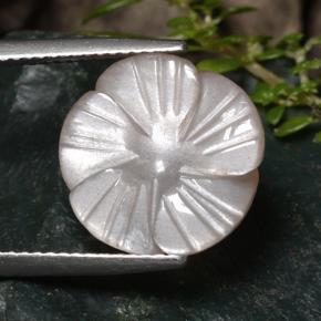 Pedra da lua castanho muito claro natural 6,52ct, corte flor, translúcido