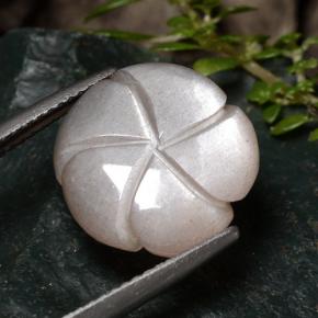 Pedra da lua castanho muito claro natural 6,52ct, corte flor, translúcido