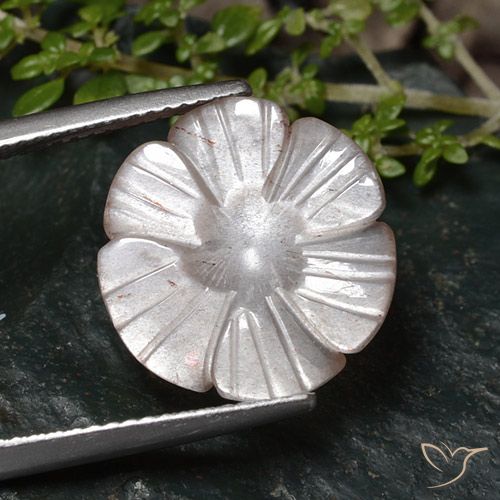 6.14ct Natural Rosa bem claro Pedra da Lua, Flor cortada, Translúcido