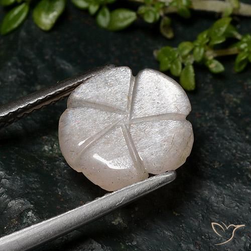 Pedra da Lua Castanho Amendoim Claro Natural 2.46ct, Flor cortada, Translúcido
