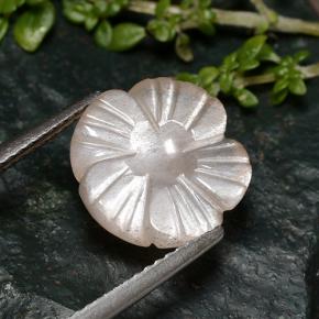 Pedra da lua rosa natural 3,60ct, corte flor, translúcido
